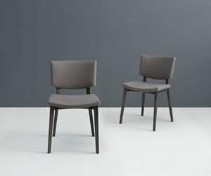 Ewa, Modern chair with upholstered seat and back suitef for kitchens