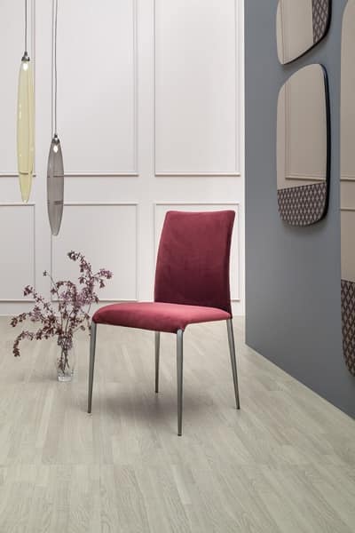 KOSMOS, Chair upholstered in fabric or leather, with or without armrests