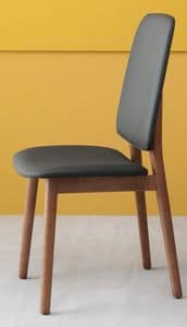 Luxy 611/613/615, Design chair, in oak and eco-leather, high back