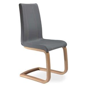 MINA 2, Chair with sled base in beech wood, for contract use
