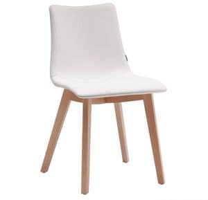 Natural Zebra Pop, Modern chair in wood with padded seat