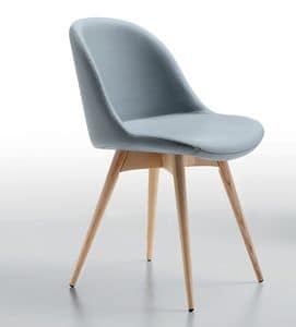 Sonny LG, Wooden chair, seat covered in leather or fabric