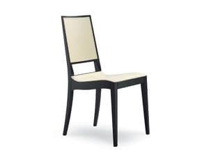 BETTY/C, Minimalist chair in wood and leather, for Dining room