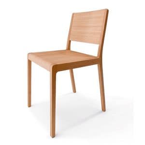 Esse R/VS, Design chair in solid wood, rounded edges
