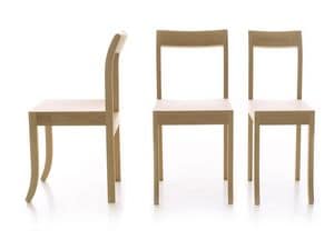 Jim Slim, Linear dining chairs, wooden structure, for restaurants and pizzerias