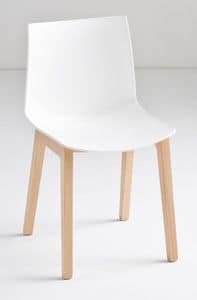 Kanvas BL, Chair with beech legs, technopolymer shell
