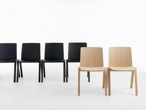 Kira RS/VS, Stackable chair in beech or oak