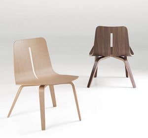 Platone, Wooden design chair for modern dining rooms