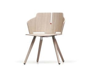 PRIMA PR2, Wood design chair for community, for public areas