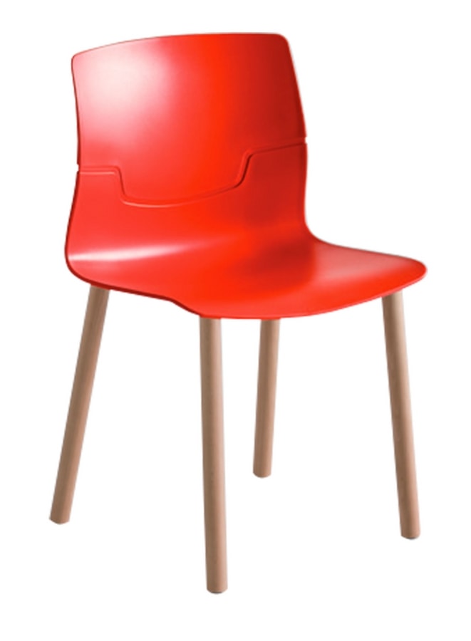 Slot Fill BL, Chair with beech wood legs, polymer shell