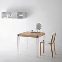 Together chair, Chair in wood and transparent thermoplastic, for contract use