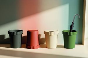 Raffles System, Modular and versatile system: plant pot, wastepaper bin, umbrella stand, stool and table