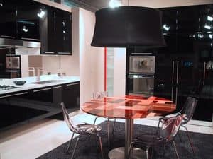 BLACK, Sophisticated kitchen with suspended furnishings, in various colors