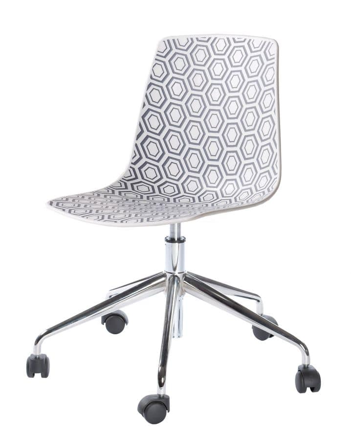 Alhambra 5R, Chair with swivel base with castors, for office