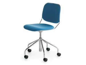 Bay R SW/FU, Upholstered chair on castors for office