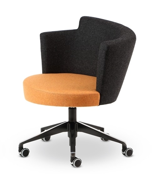 ELIPSE 14, Fabric armchair with wheels