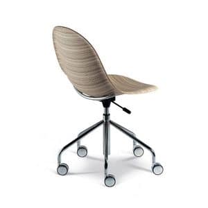 Luna mod. 1313-20, High design chair, swivel, for office, with wheels