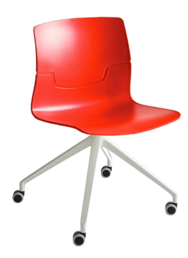 Slot Fill UR, Swivel chair on wheels, 4-spoke, sitting in polymer