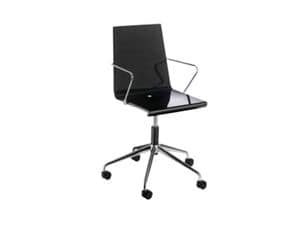 Snake 46/5R, Office chair with wheels, glossy plastic shell