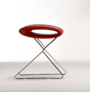 Ipanema h46, Low stool, seat in colored polyethylene, for bar furnishing