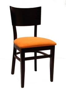 0512, Chair for restaurant, with upholstered seat in fabric