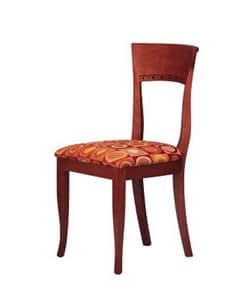 440, Simple beech chair, upholstered seat, for hotel