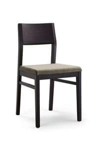 AMARCORD, Dining chair in beechwood, upholstered seat