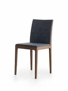 Anna R, Wooden chair with padded seat and backrest