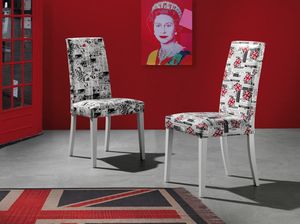 Art. 121 Vertigo Fantasy, Dining chair, with eco-leather upholstery in various fantasies