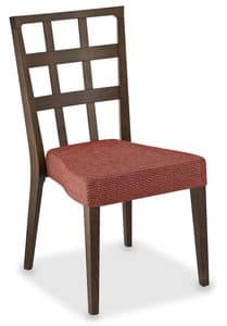 FRIDA WOOD, Wooden chair with padded seat, for restaurants