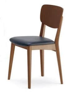 Gianna, Beech chair, upholstered seat, for business use
