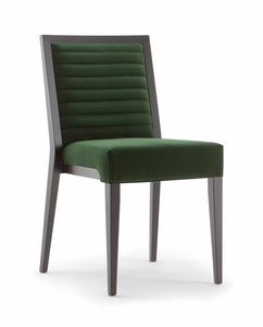 GINEVRA SIDE CHAIR 031 S, Solid wood chair, with upholstered seat and back