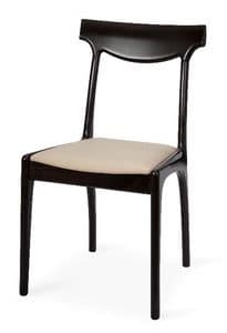 Giuly, Modern chair in beechwood, upholstered seat, for restaurants