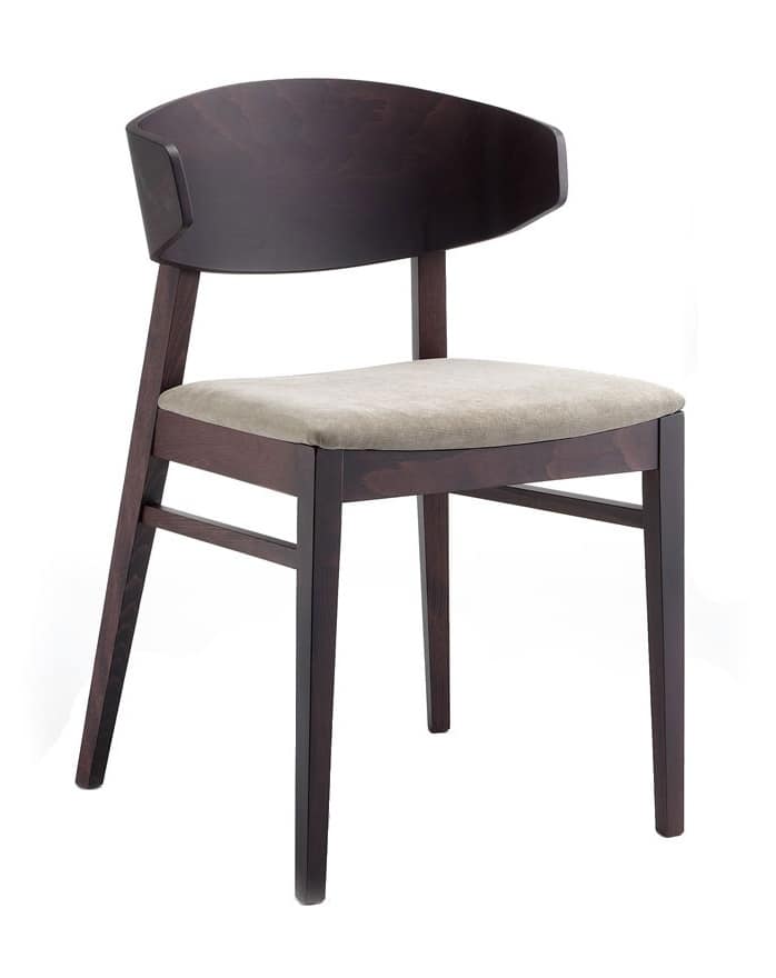 Lorena, Chair with seat upholstered in fabric
