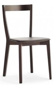 M22, Wooden chair, padded seat, for restaurants and bars