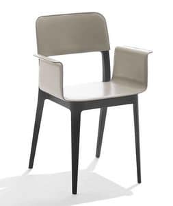 Nen P, Chair made of polypropylene with armrests