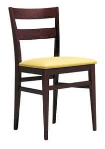 SE 47 / B, Wooden chair with padded seat, for hotels