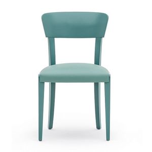 Steffy 00411, Chair in solid wood, upholstered seat, modern style