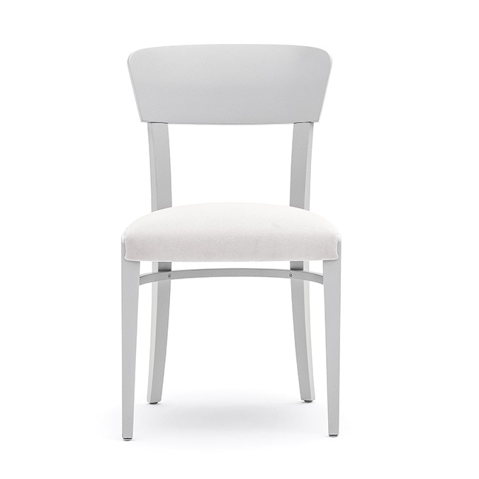 Steffy 00412, Chair in solid wood, upholstered seat and back, for contract and domestic use