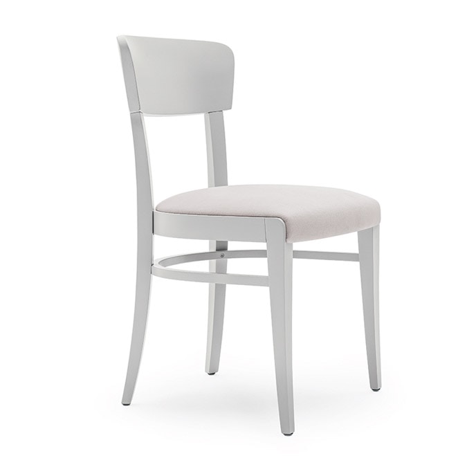 Steffy 00412, Chair in solid wood, upholstered seat and back, for contract and domestic use
