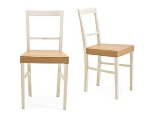Vienna chair, Chair in solid wood for home furnishing, with stuffed seat