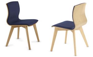 WEBWOOD 357Y, Wooden chair with upholstered seat
