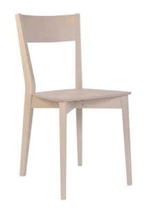 Aida, Linear chair in solid beech, made in italy