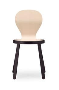 BIANCA, Modern chair in beech plywood, for Restaurant
