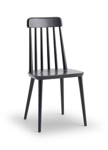 FARM, Chair in beech wood, with vertical slats backrest