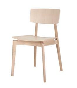 Fifty 8101, Chair without armrests, made of beech wood