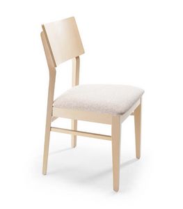 Flo, Wooden chair with upholstered seat