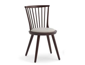 Isolda-S, Wooden chair with round padded seat
