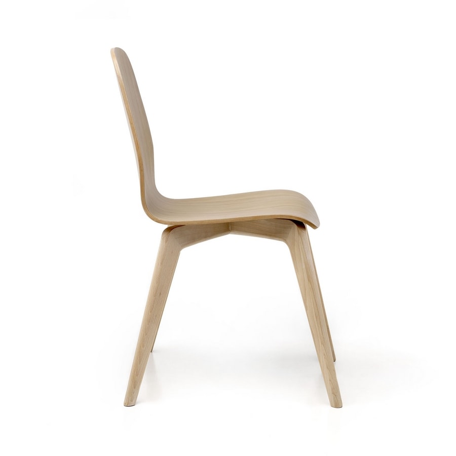 Milù Wood, Wooden chair, with a clean design