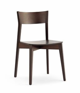 Miss wood, Stackable chair, in beech or ash wood